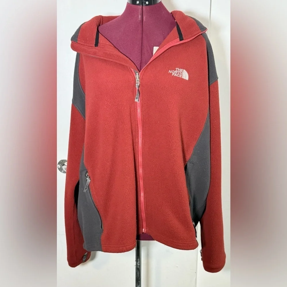 The North Face Scarlet and Charcoal Fleece Jacket